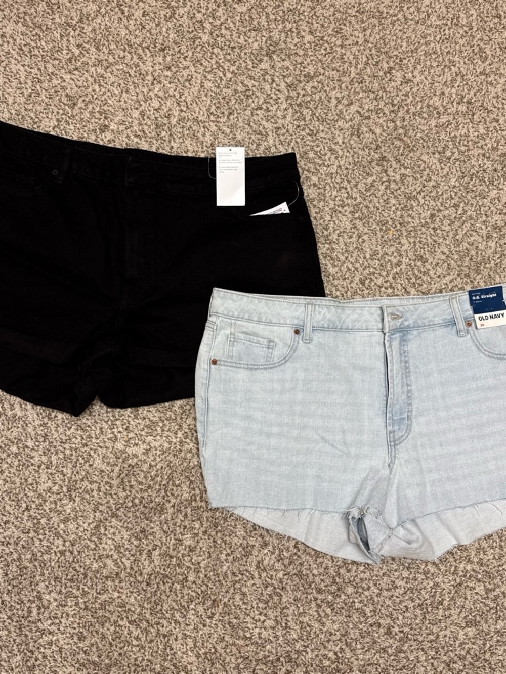 Old Navy Women’s Denim Shorts - Light Blue and Black bundle